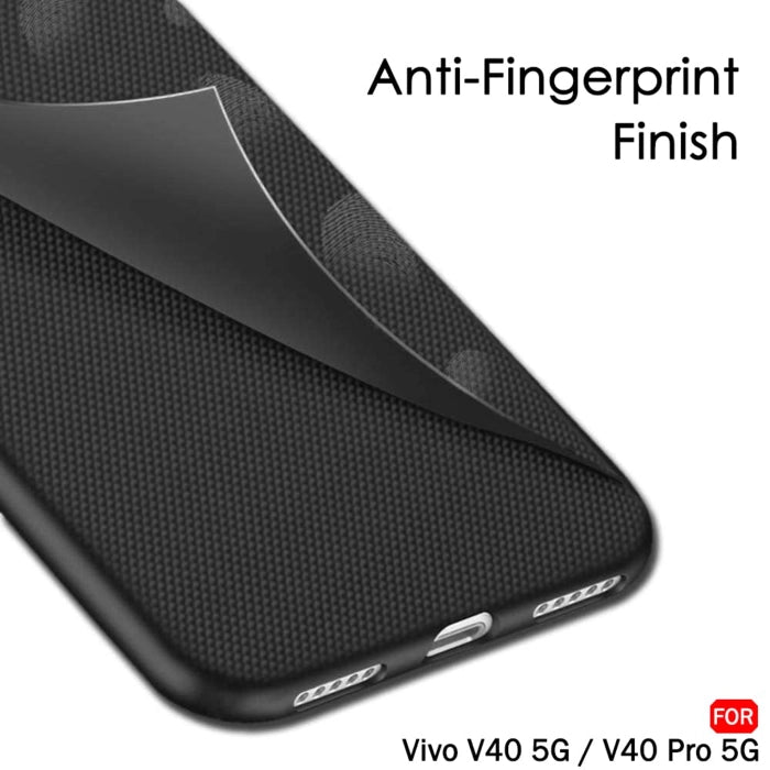 Vivo Y400 Pro 5G Premium Quality Silicon Soft Frosted Dotted Back Cover Case ( Black Color ) - Royal Star
