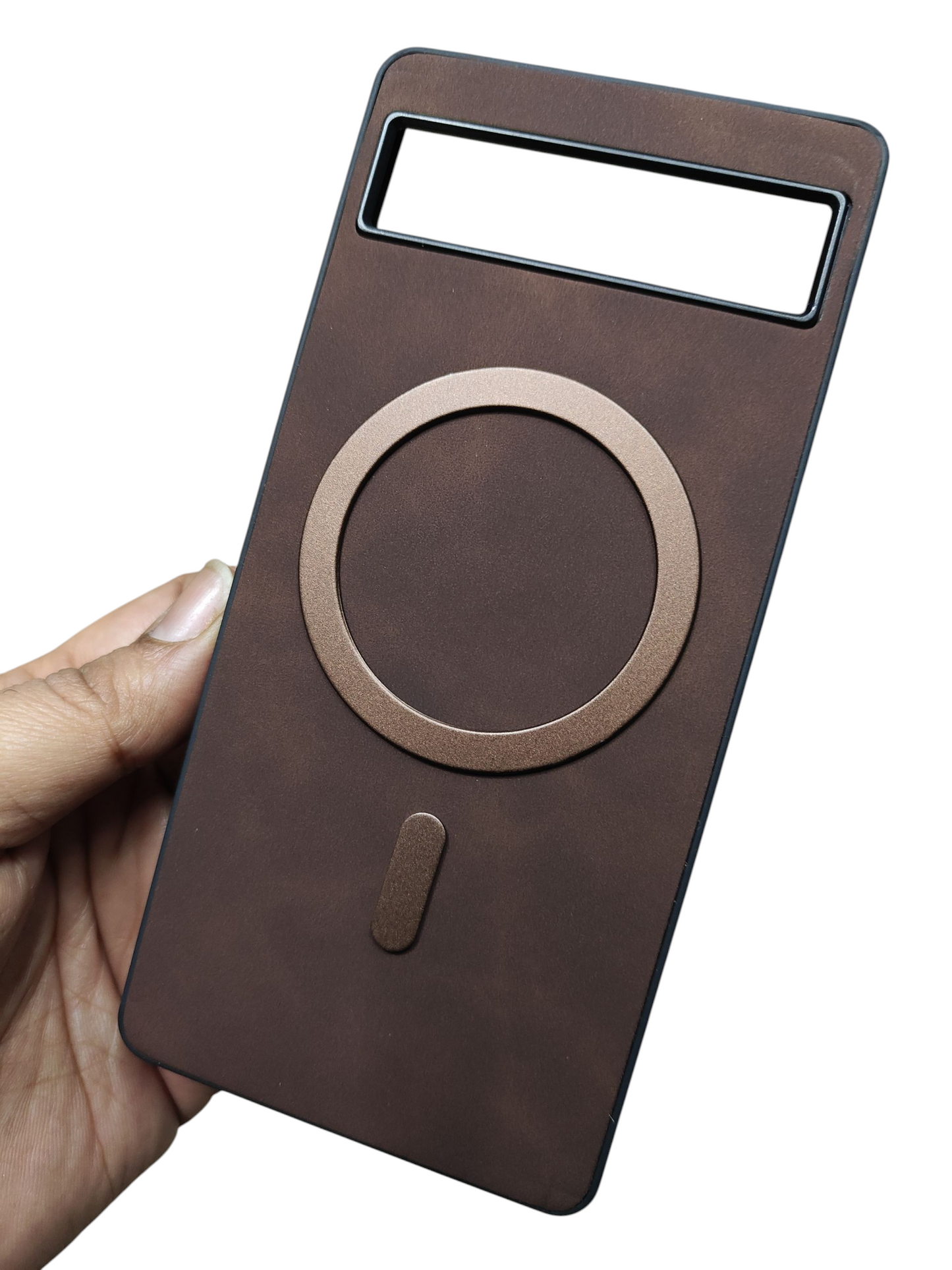 Google Pixel 6A Magsafe Premium Quality Leather ( Side Soft, Back Hard ) Back Cover Case