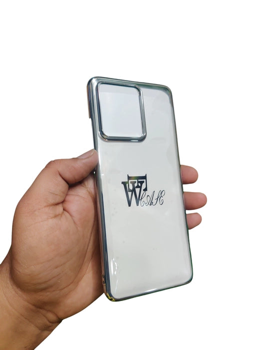 Motorola Moto Edge 40 Neo Premium Quality Hard Plastic Transparent Side Chrome Back Cover Case