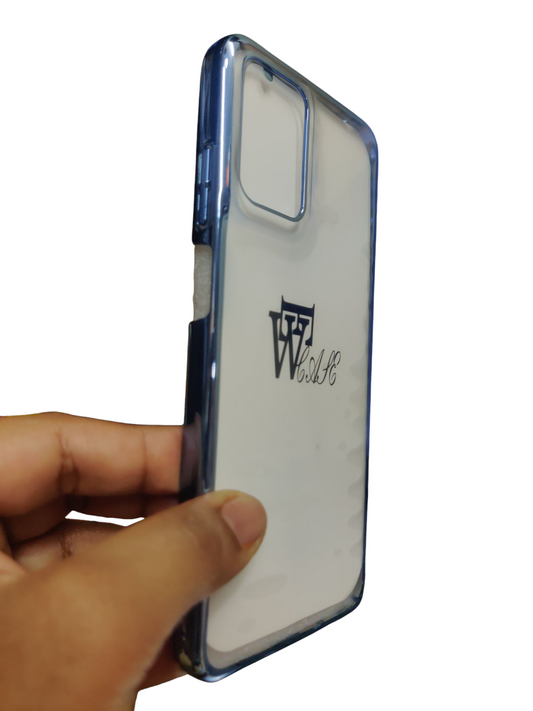 Motorola Moto G05 Premium Quality Hard Plastic Transparent Side Chrome Back Cover Case