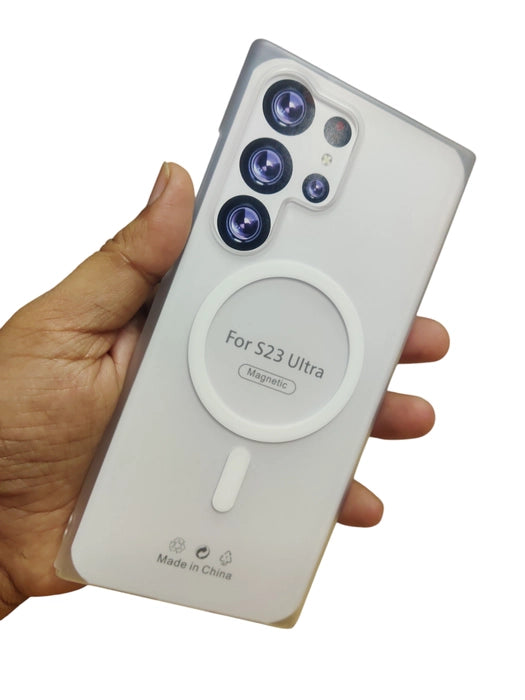 Samsung S23 Ultra 5G Premium Quality Magsafe Matte Hard Plastic Back Cover Case - Royal Star