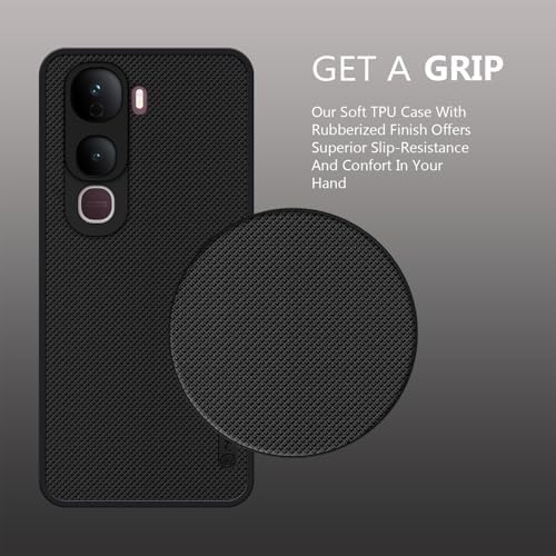 Vivo Y400 Pro 5G Premium Quality Silicon Soft Frosted Dotted Back Cover Case ( Black Color ) - Royal Star