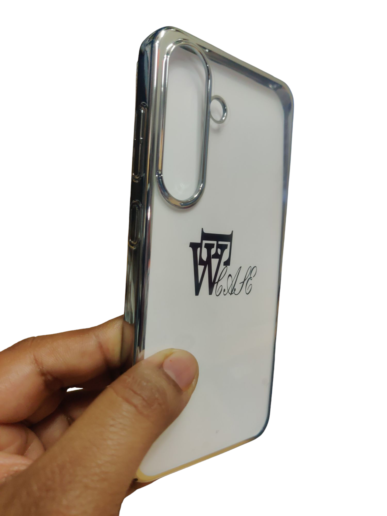 Samsung Galaxy S25 Premium Quality Hard Plastic Transparent Side Chrome Back Cover Case - Royal Star