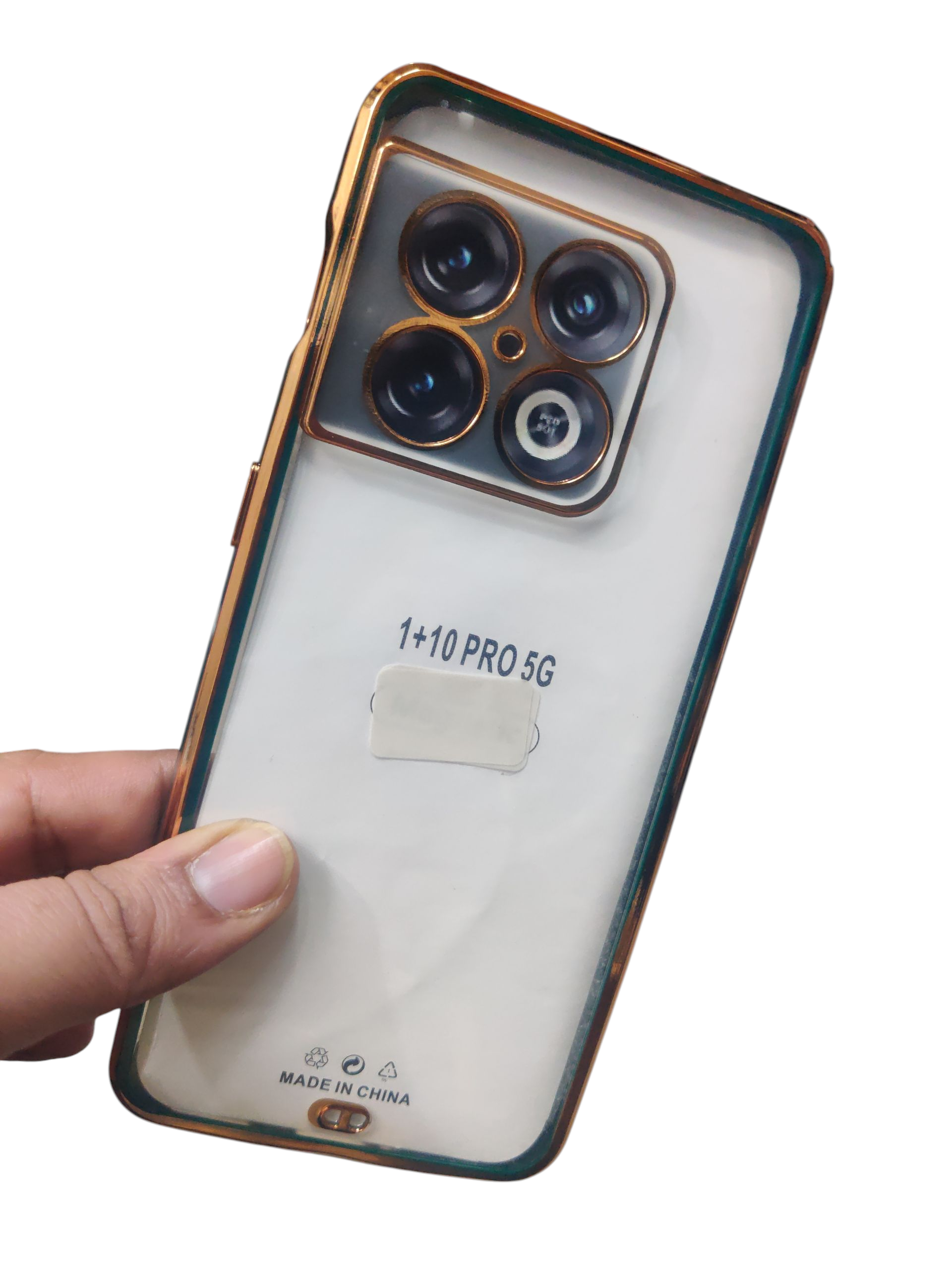 OnePlus 10 Pro Premium Quality Transparent + Side Chrome Soft Silicon Back Cover Case - Royal Star