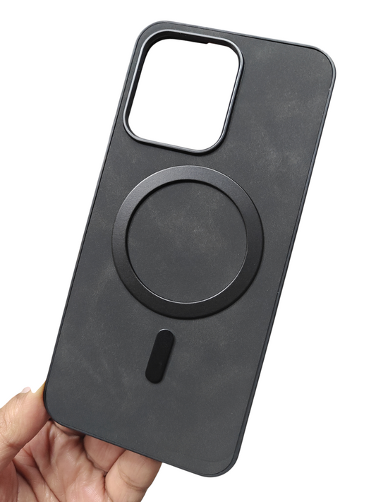 Oppo Reno 14 5G Magsafe Premium Quality Leather ( Side Soft, Back Hard ) Back Cover Case