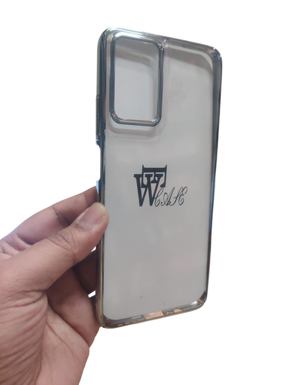 Motorola Moto G35 Premium Quality Hard Plastic Transparent Side Chrome Back Cover Case - Royal Star