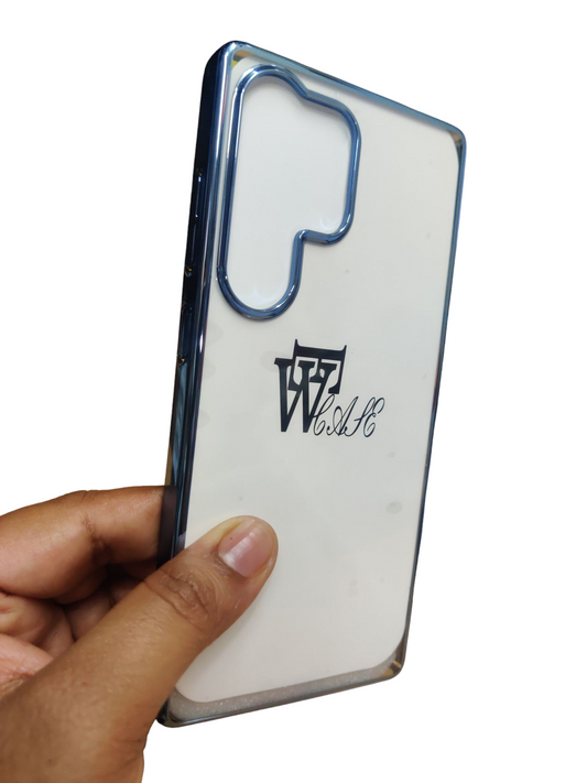 Samsung Galaxy S25 Ultra Premium Quality Hard Plastic Transparent Side Chrome Back Cover Case