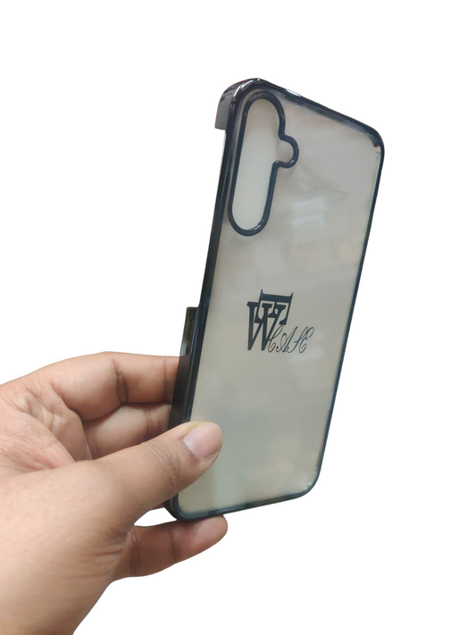 Samsung Galaxy A15 Premium Quality Hard Plastic Transparent Side Chrome Back Cover Case