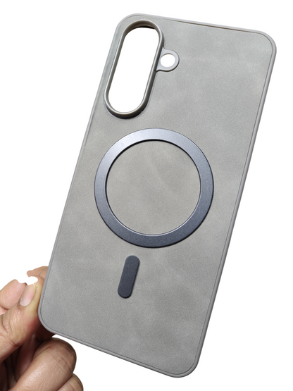 Samsung Galaxy A56 / A36 5G Magsafe Premium Quality Leather ( Side Soft, Back Hard ) Back Cover Case - Royal Star