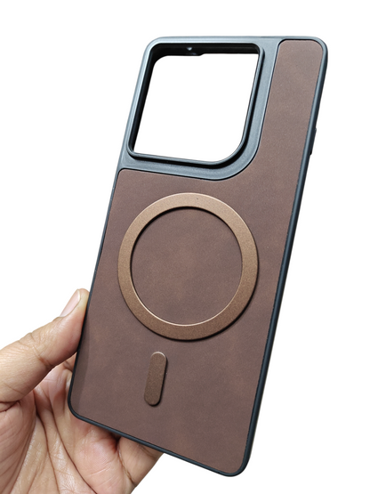 Motorola Moto Edge 60 Pro 5G Magsafe Premium Quality Leather ( Side Soft, Back Hard ) Back Cover Case