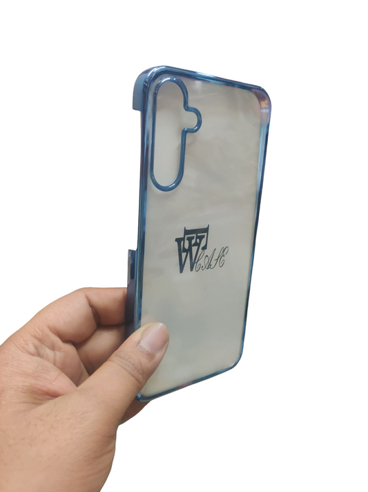 Samsung Galaxy A15 Premium Quality Hard Plastic Transparent Side Chrome Back Cover Case