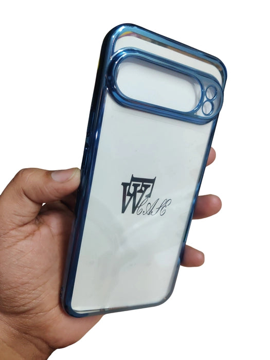 Google Pixel 9 Pro XL Premium Quality Hard Plastic Transparent Side Chrome Back Cover Case - Royal Star