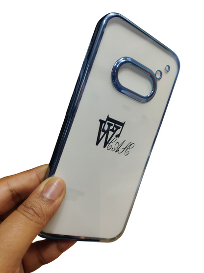 Nothing Phone 2A / Nothing Phone 2A Plus Premium Quality Hard Plastic Transparent Side Chrome Back Cover Case - Royal Star