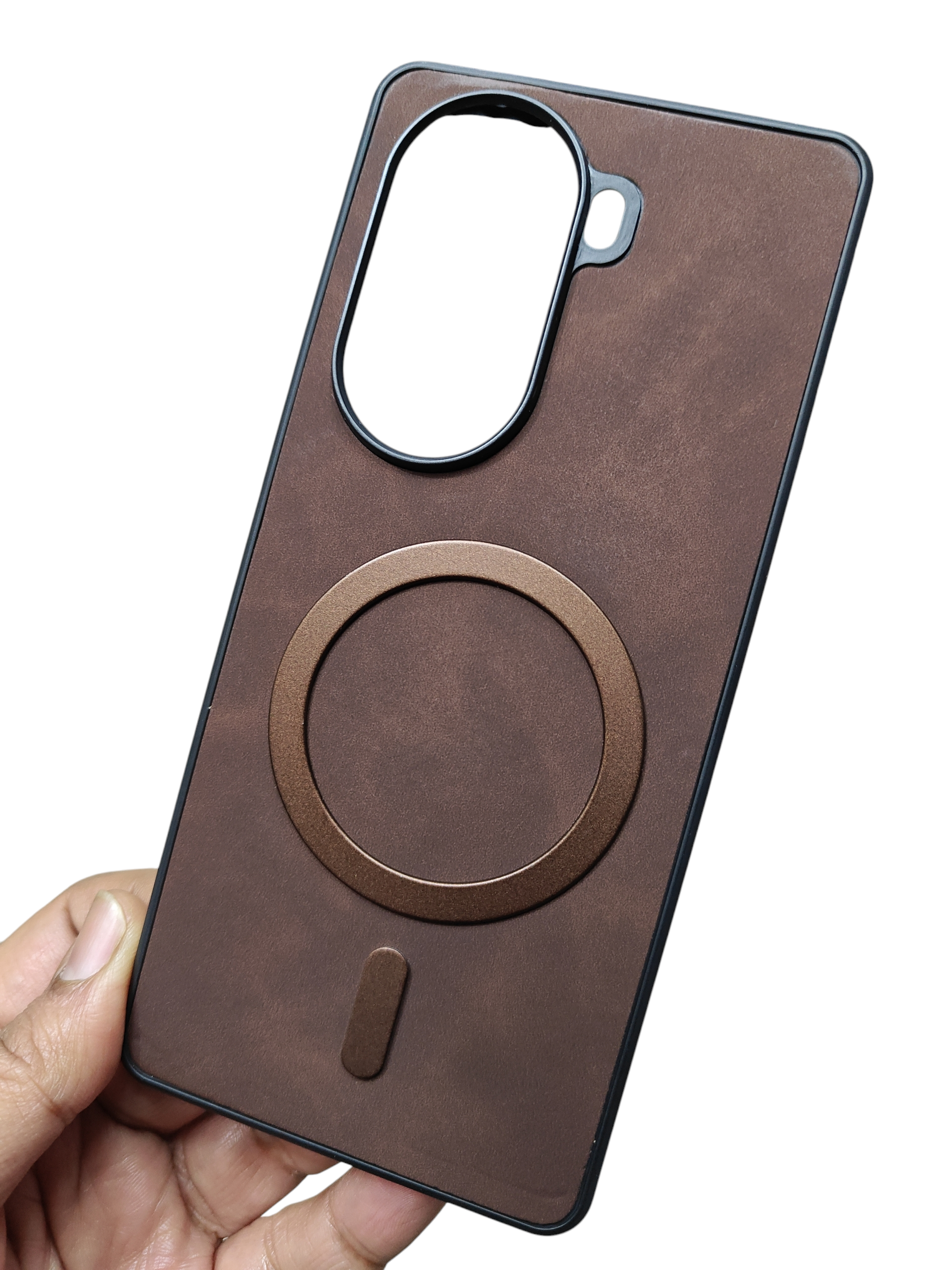 Oppo Reno 11 5G Magsafe Premium Quality Leather ( Side Soft, Back Hard ) Back Cover Case - Royal Star