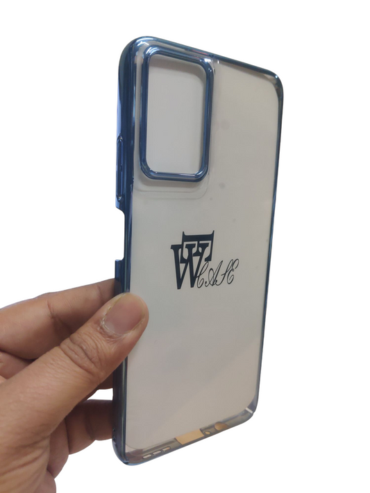 Motorola Moto G35 Premium Quality Hard Plastic Transparent Side Chrome Back Cover Case