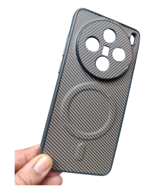 Vivo X200 5G Premium Quality Carbon Leather Magsafe Hard Back Cover Case