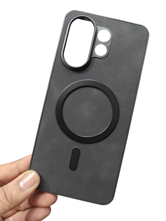 Vivo V60 / V60E / T4 Pro 5G Magsafe Premium Quality Leather ( Side Soft, Back Hard ) Back Cover Case