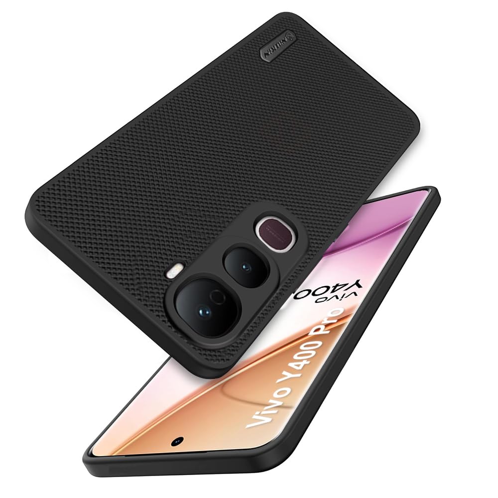 Vivo Y400 Pro 5G Premium Quality Silicon Soft Frosted Dotted Back Cover Case ( Black Color ) - Royal Star