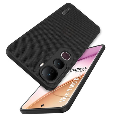 Vivo Y400 Pro 5G Premium Quality Silicon Soft Frosted Dotted Back Cover Case ( Black Color ) - Royal Star