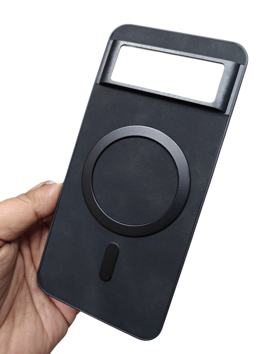 Google Pixel 8 5G Magsafe Premium Quality Leather ( Side Soft, Back Hard ) Back Cover Case