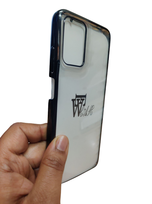 Motorola Moto G05 Premium Quality Hard Plastic Transparent Side Chrome Back Cover Case