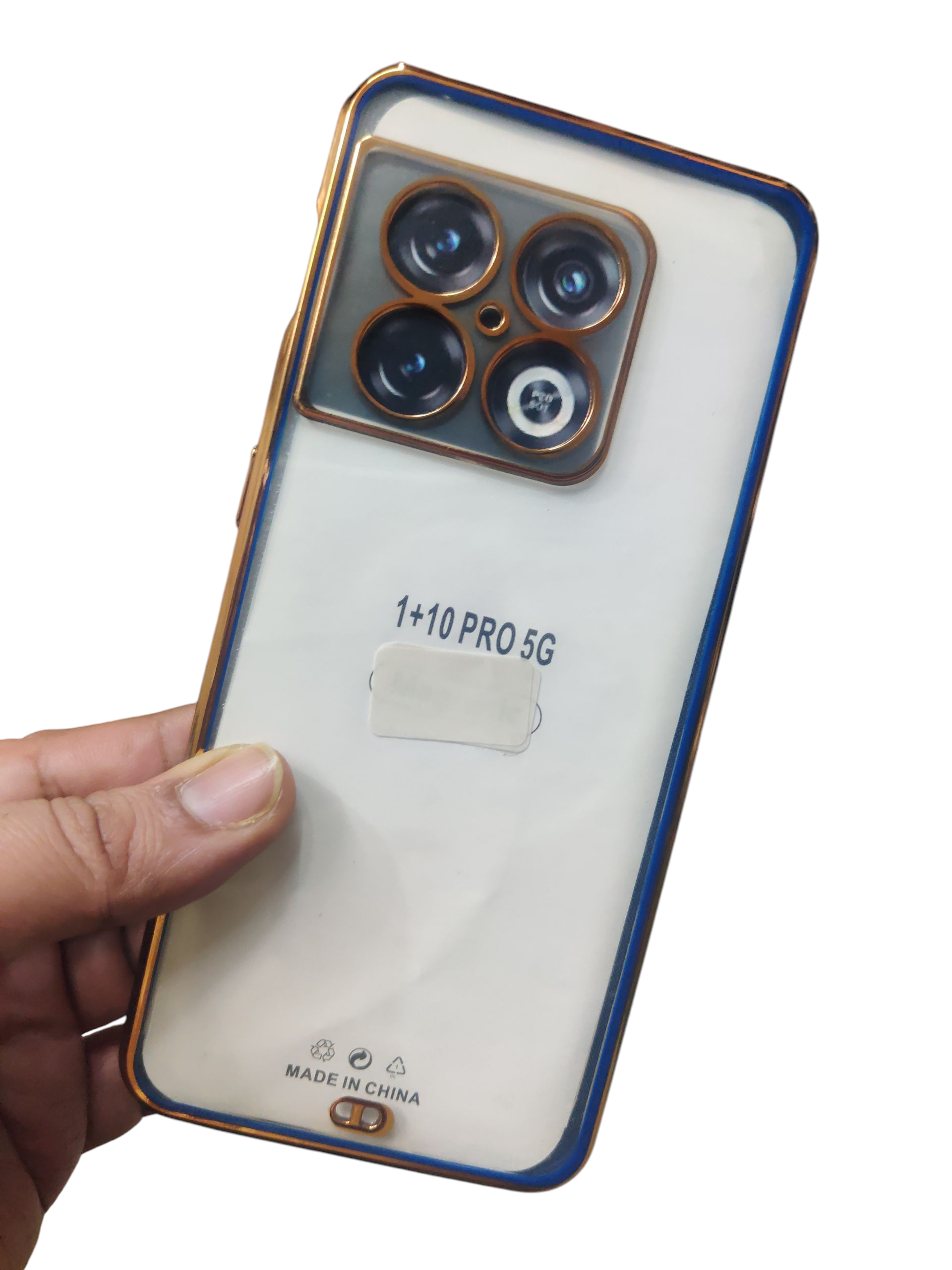 OnePlus 10 Pro Premium Quality Transparent + Side Chrome Soft Silicon Back Cover Case - Royal Star