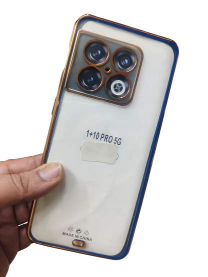 OnePlus 10 Pro Premium Quality Transparent + Side Chrome Soft Silicon Back Cover Case - Royal Star