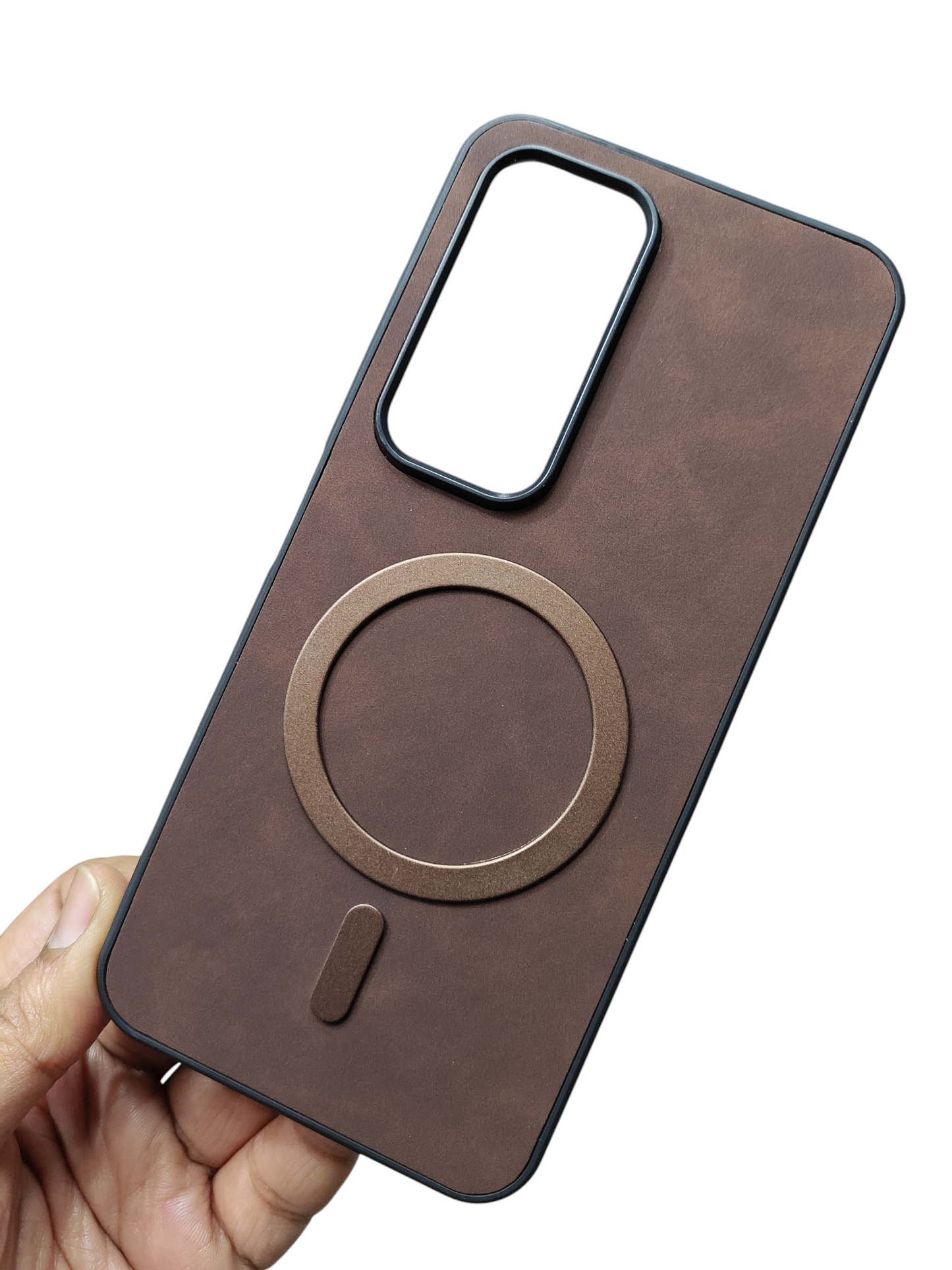 Oppo Reno 12 Pro 5G Magsafe Premium Quality Leather ( Side Soft, Back Hard ) Back Cover Case - Royal Star