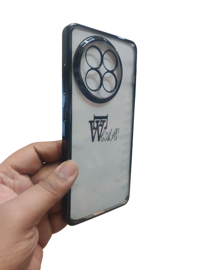 OnePlus 13R 5G Premium Quality Hard Plastic Transparent Side Chrome Back Cover Case - Royal Star