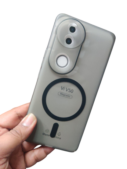 Vivo V50 / V50E / Vivo T4R / iQOO Z10R Premium Quality Magsafe Matte Hard Plastic Back Cover Case