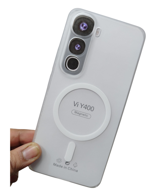 Vivo Y400 4G / 5G Premium Quality Magsafe Matte Hard Plastic Back Cover Case