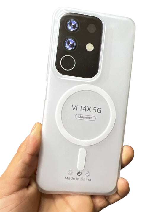 Vivo T4X 5G Premium Quality Magsafe Matte Hard Plastic Back Cover Case