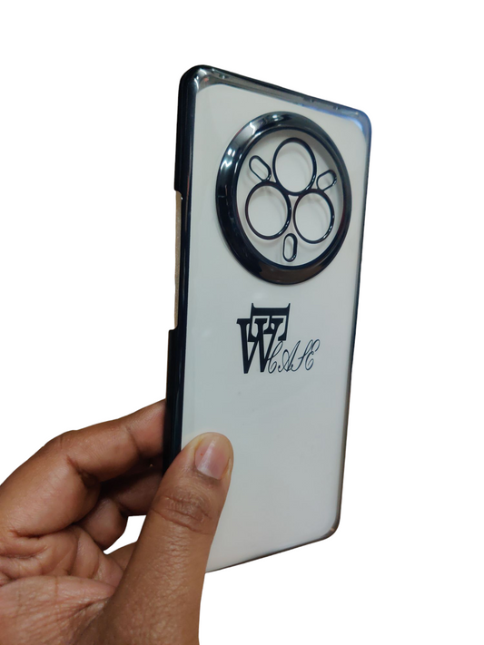 Realme 14 Pro Premium Quality Hard Plastic Transparent Side Chrome Back Cover Case