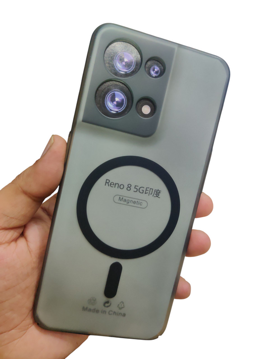 Oppo Reno 8 5G Premium Quality Magsafe Matte Hard Plastic Back Cover Case