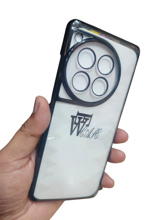 OnePlus 12 5G Premium Quality Hard Plastic Transparent Side Chrome Back Cover Case