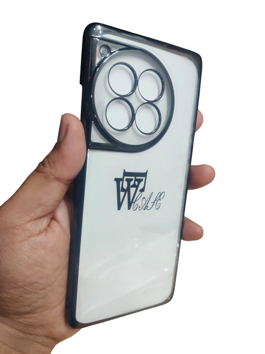 OnePlus 12R 5G Premium Quality Hard Plastic Transparent Side Chrome Back Cover Case