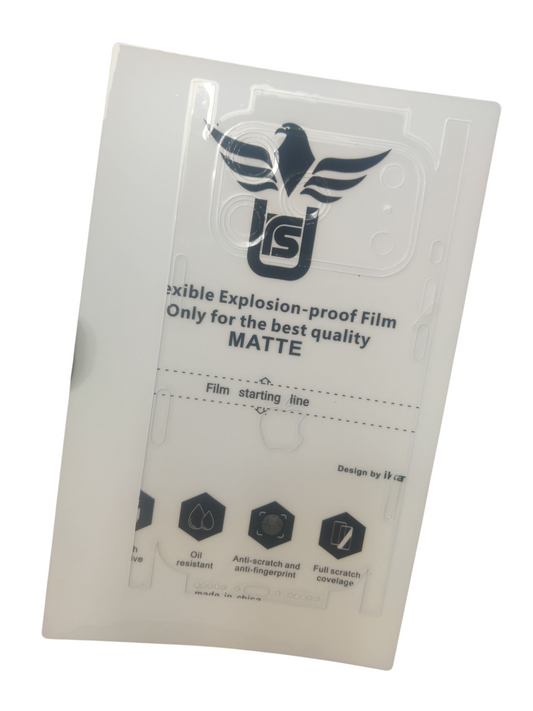 Apple iPhone 17 Pro Matte & Glossy Finish Back Lamination Membrane Protector Protection Guard