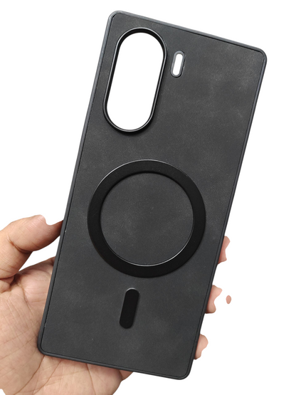 Vivo V29E 5G Magsafe Premium Quality Leather ( Side Soft, Back Hard ) Back Cover Case - Royal Star