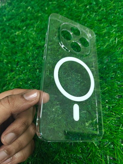 Oppo F31 Pro / Oppo A6 Pro 5G Anti Yellow Premium Quality Magsafe Crystal Clear Hard Plastic Back Cover Case