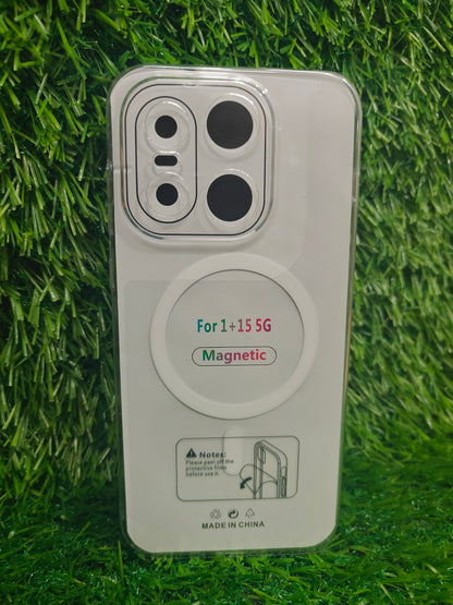 OnePlus 15 5G Anti Yellow Premium Quality Magsafe Crystal Clear Hard Plastic Back Cover Case