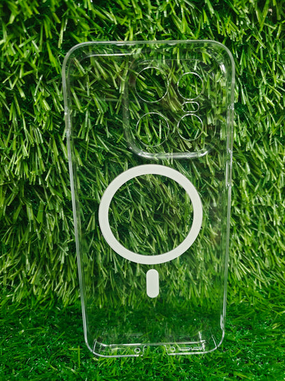 OnePlus 15 5G Anti Yellow Premium Quality Magsafe Crystal Clear Hard Plastic Back Cover Case