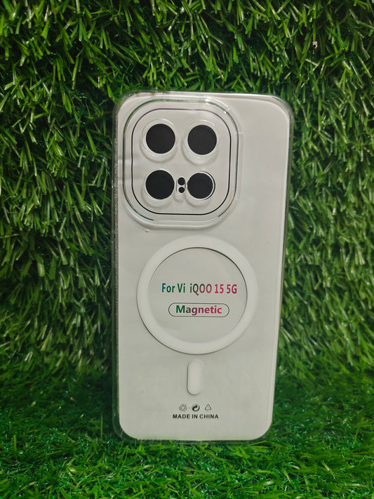 iQOO 15 5G Anti Yellow Premium Quality Magsafe Crystal Clear Hard Plastic Back Cover Case