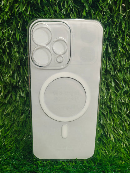 Oppo Reno 15 5G Anti Yellow Premium Quality Magsafe Crystal Clear Hard Plastic Back Cover Case