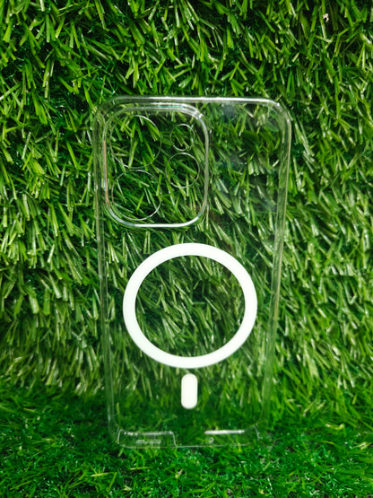 Oppo Reno 15 Pro Mini 5G Anti Yellow Premium Quality Magsafe Crystal Clear Hard Plastic Back Cover Case