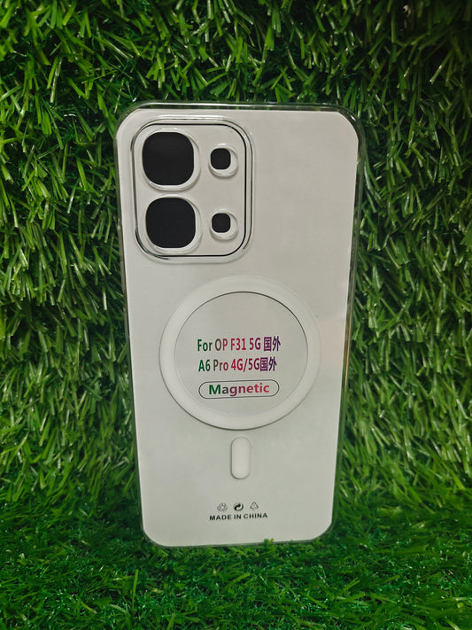Oppo F31 5G Anti Yellow Premium Quality Magsafe Crystal Clear Hard Plastic Back Cover Case