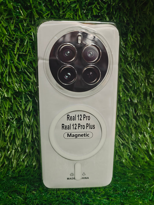 Realme 12 Pro / Realme 12 pro Plus 5G Anti Yellow Premium Quality Magsafe Crystal Clear Hard Plastic Back Cover Case