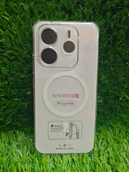 Xiaomi Redmi Note 14 5G Anti Yellow Premium Quality Magsafe Crystal Clear Hard Plastic Back Cover Case - Royal Star