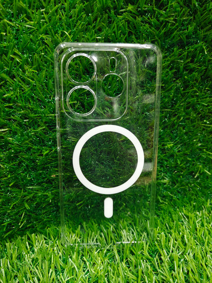 Xiaomi Redmi Note 14 5G Anti Yellow Premium Quality Magsafe Crystal Clear Hard Plastic Back Cover Case - Royal Star