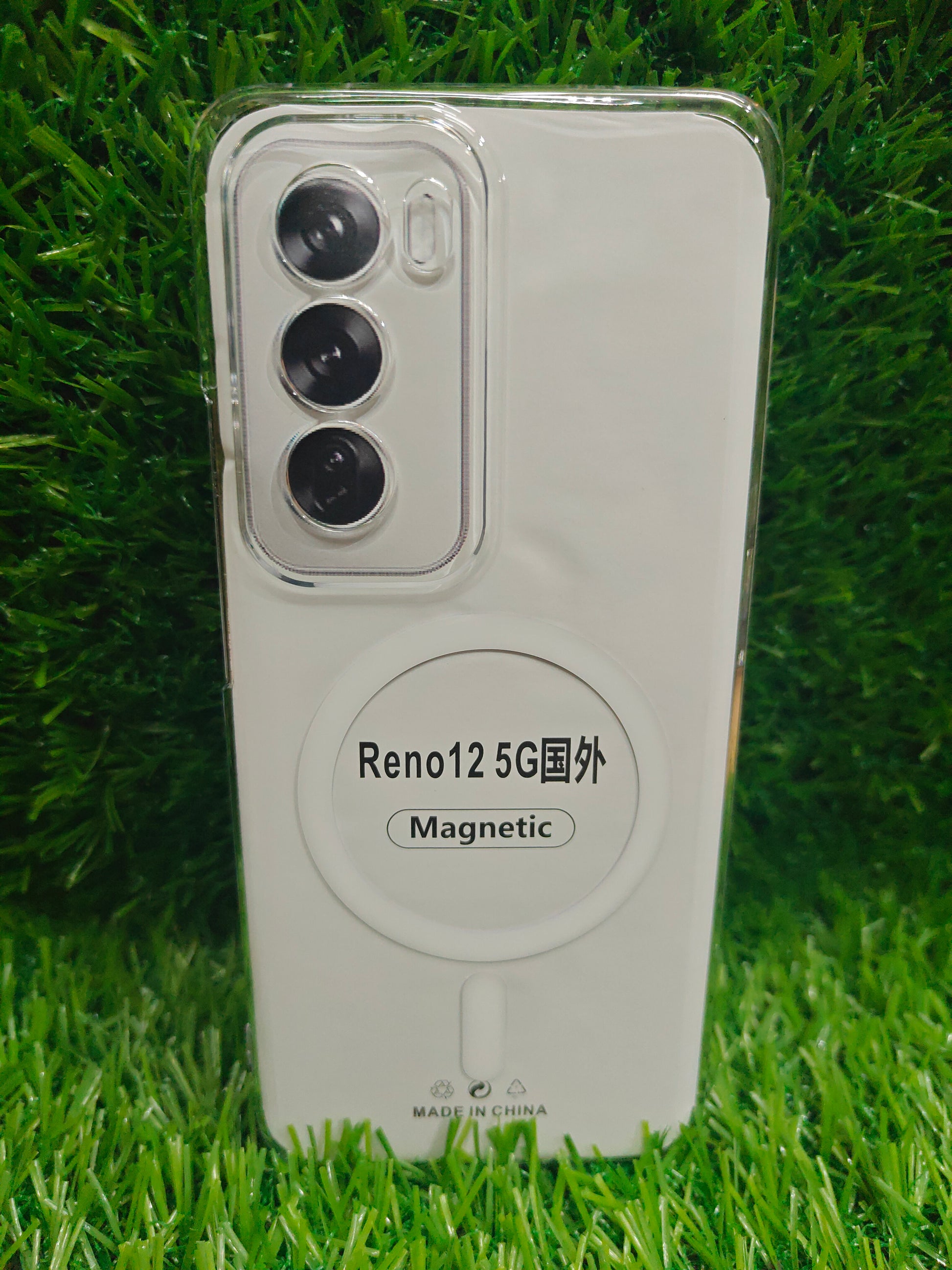 Oppo Reno 12 5G Anti Yellow Premium Quality Magsafe Crystal Clear Hard Plastic Back Cover Case - Royal Star