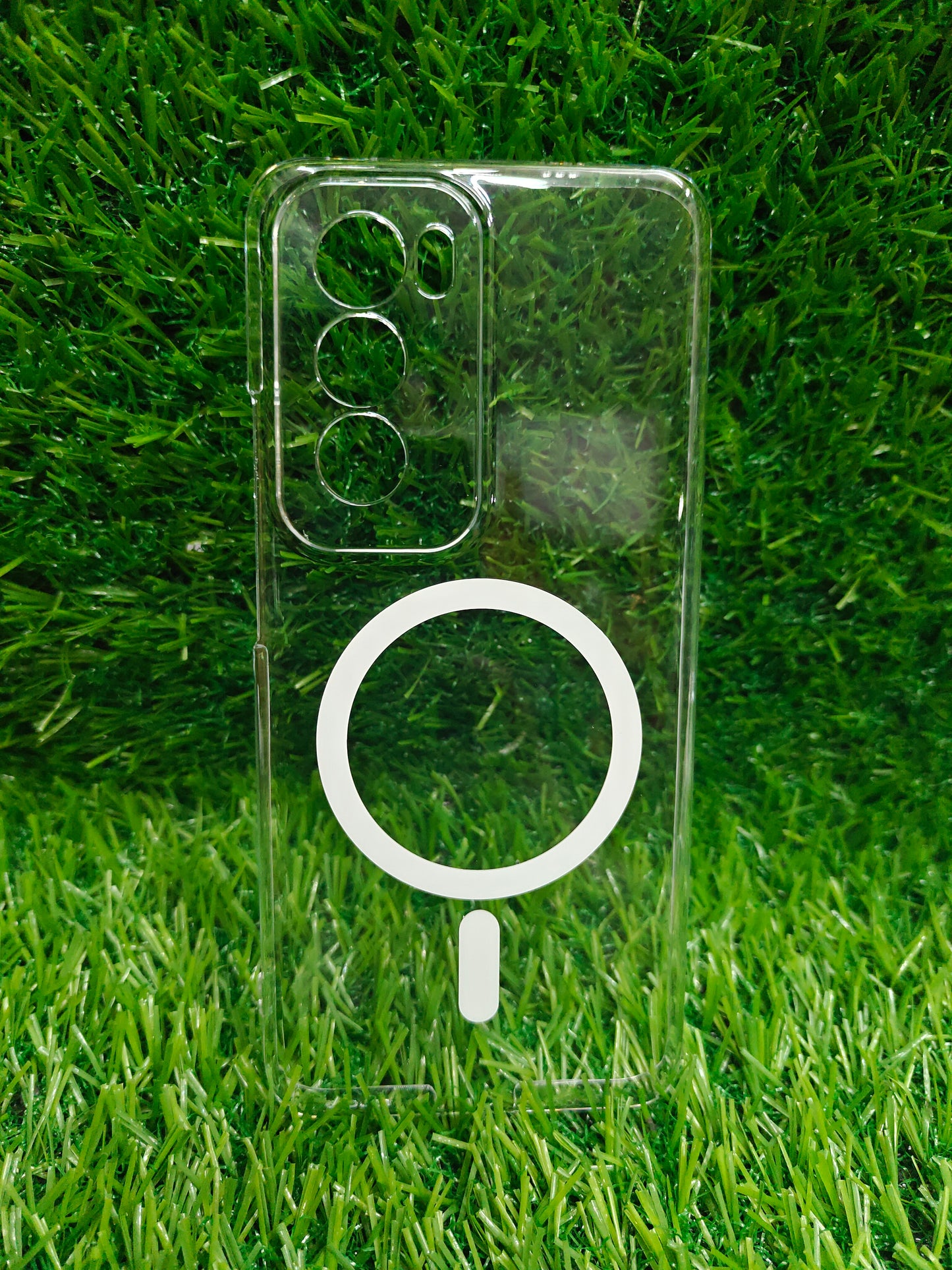 Oppo Reno 12 5G Anti Yellow Premium Quality Magsafe Crystal Clear Hard Plastic Back Cover Case - Royal Star